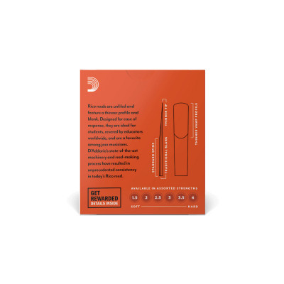 D'ADDARIO RCA1020 RICO - Bb CLARINET 2.0 (1шт) тростина для кларнета